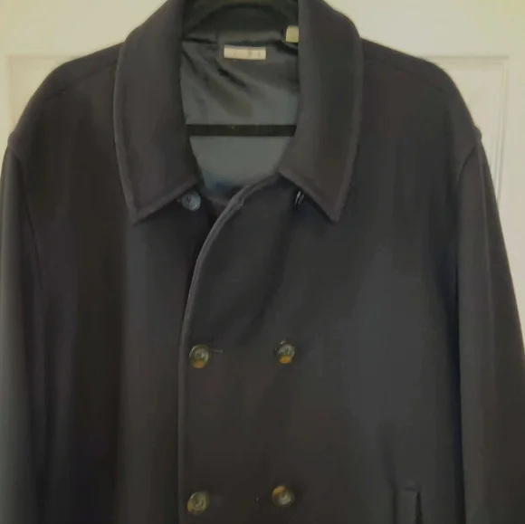 Halogen Mens Classic Double-Breasted Wool Peacoat - Picture 5 of 8